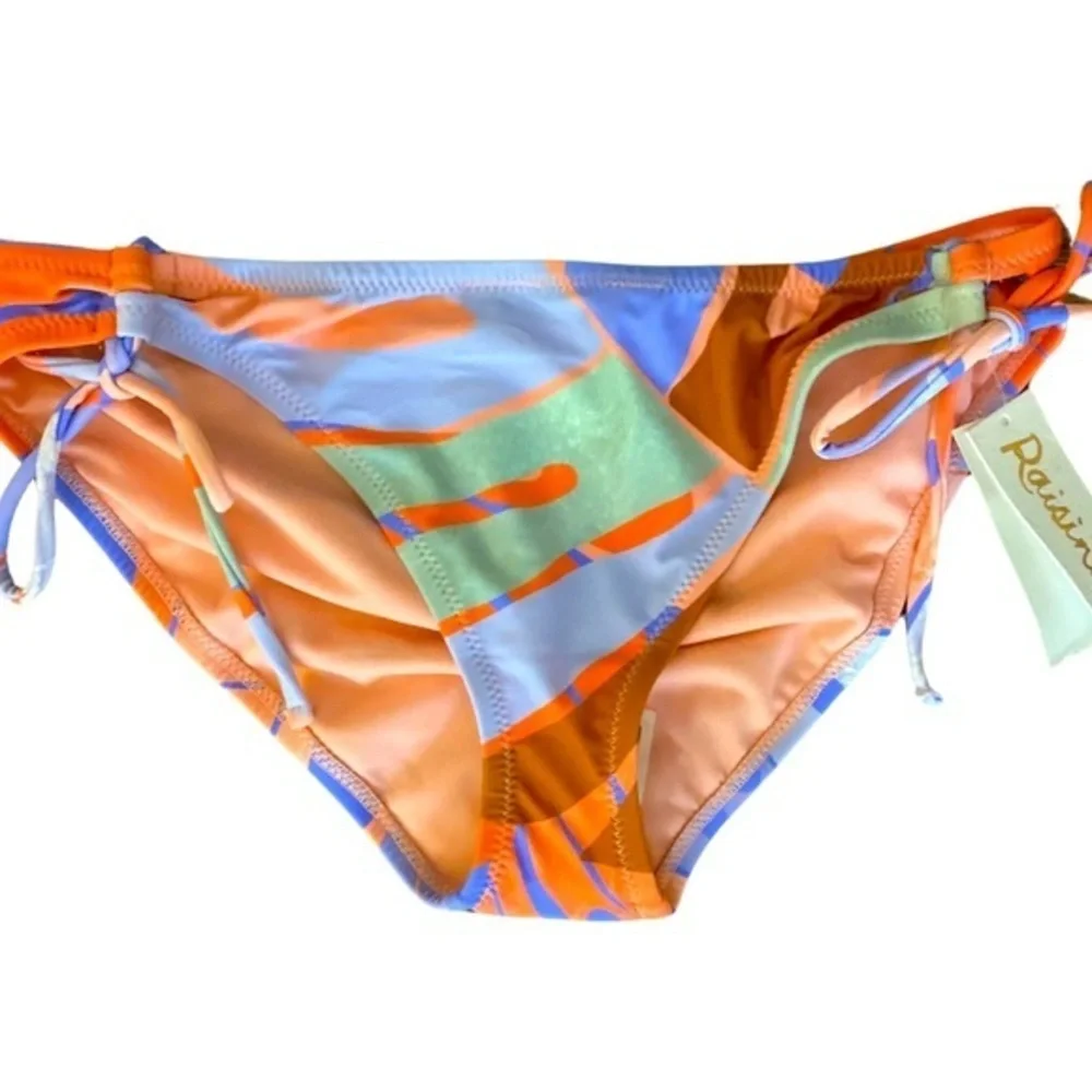 Raisins Bikini Bottom - S blue , orange multi print , polyester spandex